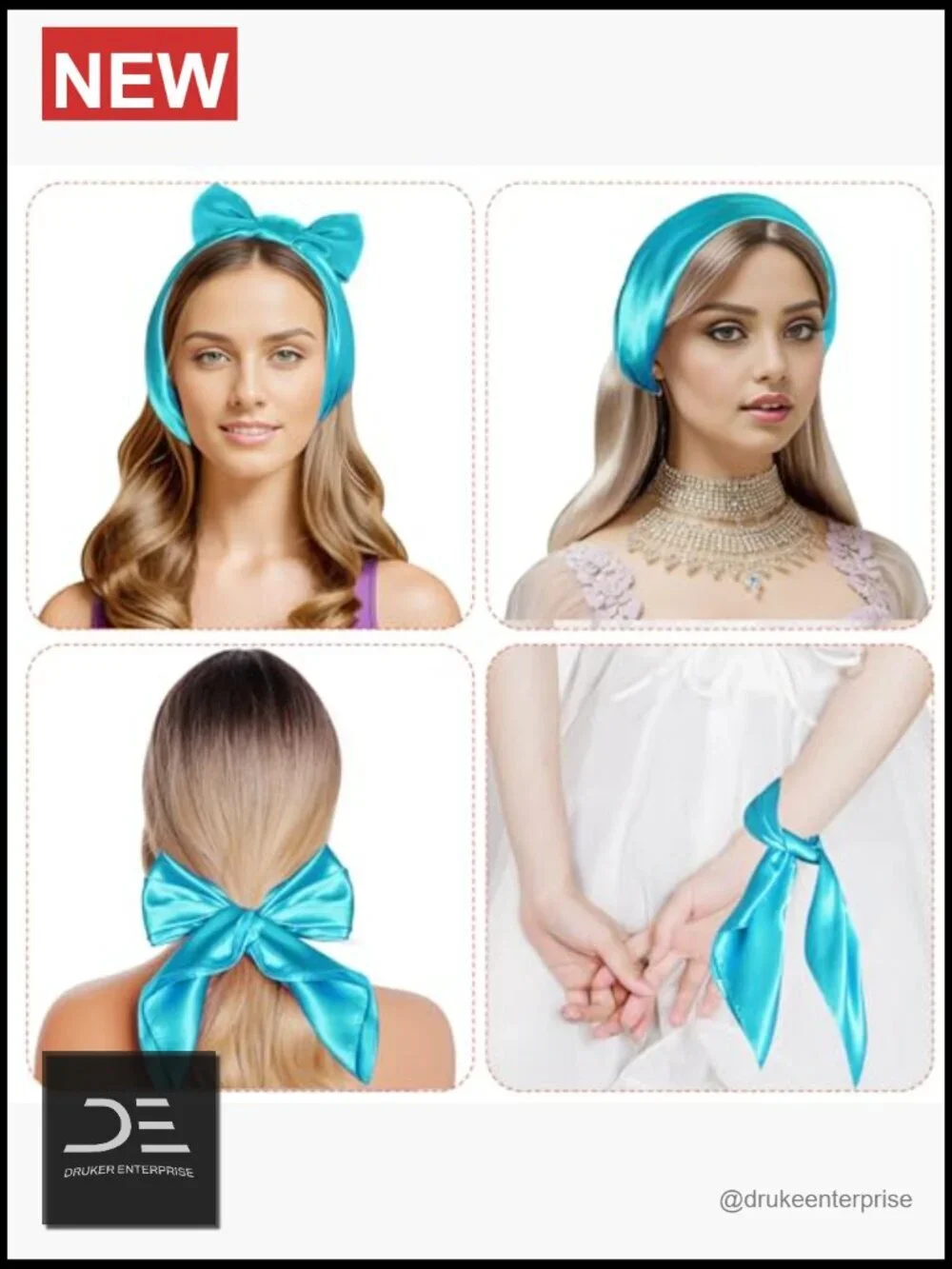 Satin Square Scarf Ribbon Neck Scarf Costume Accessory
